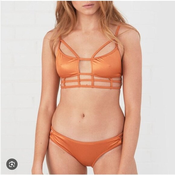 One Teaspoon Other - One Teaspoon Eagle Shadows Strappy Bikini Swimsuit Size XS Copper